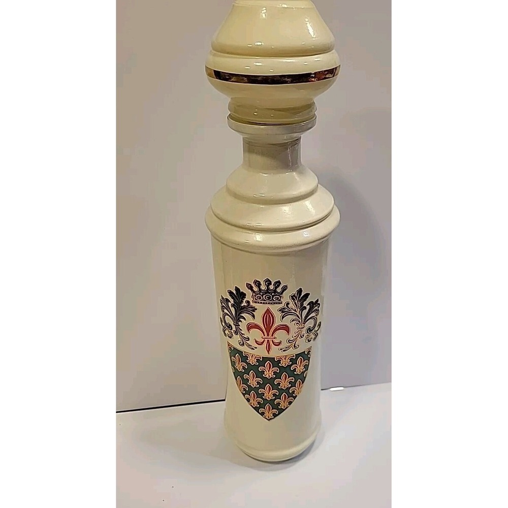 Vintage Old Fitzgerald Fleur‎ De Lis Whiskey Bottle Glass Decanter Bar Decor